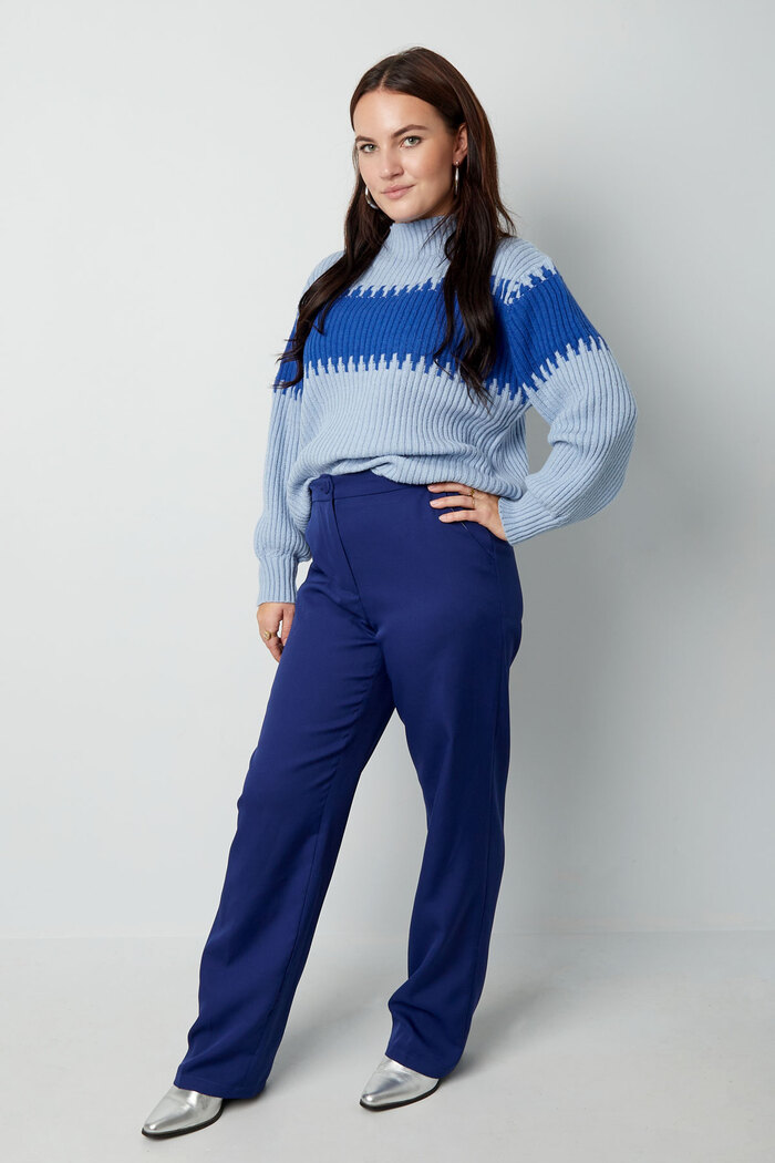 Knitted sweater big stripe - blue Picture3